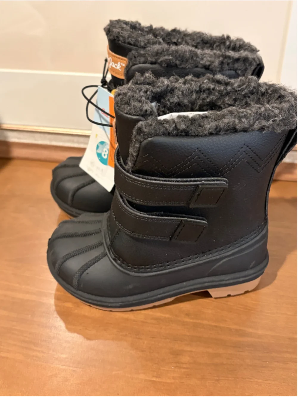 Toddler Kids' Cat & Jack Denver Waterproof Winter Snow Boots Black Size 8 NWT